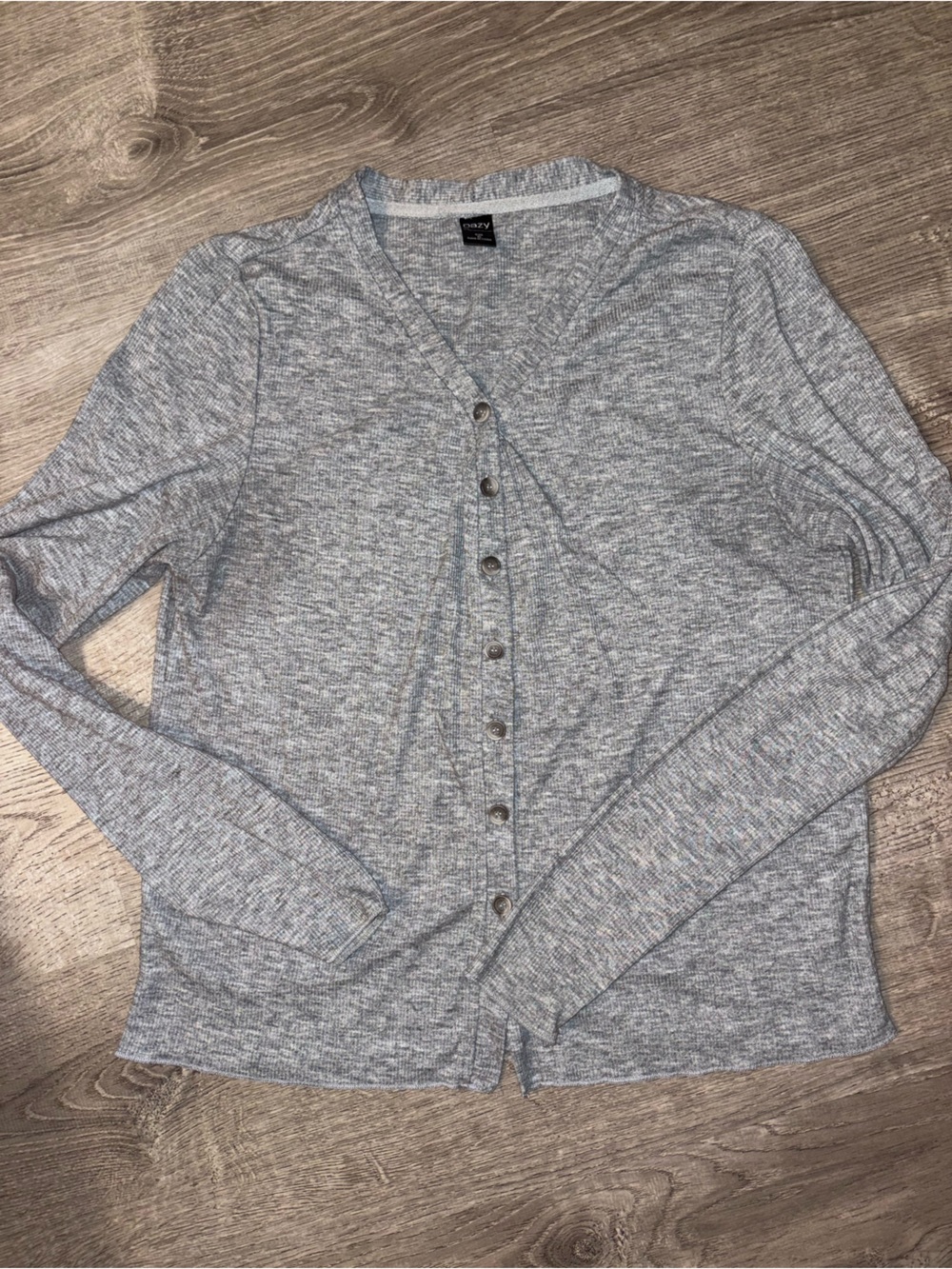 Cozy Grey V-Neck Button Cardigan Sweater
